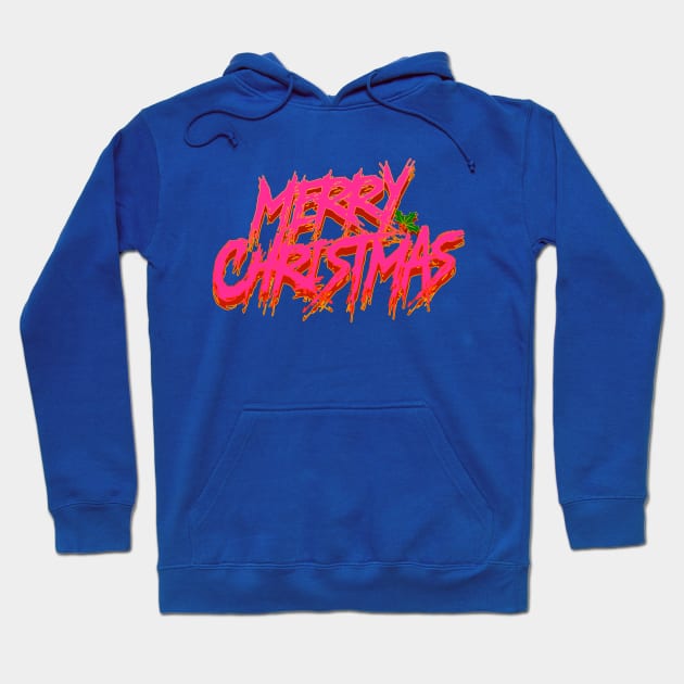 Merry Christmas (Black Metal. - neon) Hoodie by C E Richards